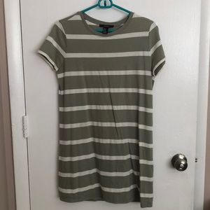 Forever 21 striped t shirt dress green- medium